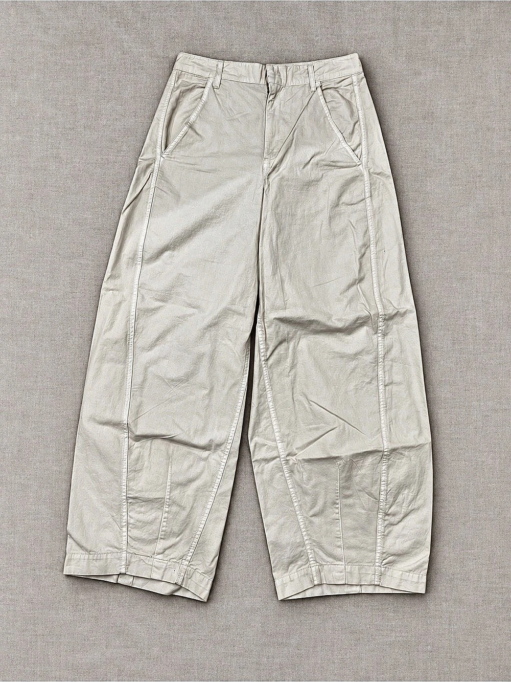Free People Rylee Beige Wide Leg Cotton Chinos Size 14 NWT